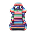 NRG FRP Fiberglass Bucket Seat PRISMA- Serepi Edition with red pearlized back in vegan material. Pink Panther Color Leopard print finish in vegan material plus phone pockets. (Large) - FRP-302-MEXICALI