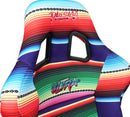 NRG FRP Fiberglass Bucket Seat PRISMA- Serepi Edition with red pearlized back in vegan material. Pink Panther Color Leopard print finish in vegan material plus phone pockets. (Large) - FRP-302-MEXICALI