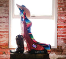 NRG FRP Fiberglass Bucket Seat PRISMA- Serepi Edition with red pearlized back in vegan material. Pink Panther Color Leopard print finish in vegan material plus phone pockets. (Large) - FRP-302-MEXICALI