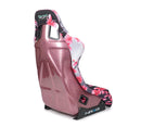NRG FRP Fiberglass Bucket Seat PRISMA- Japanese Cherry Blossom edition in vegan material with pink pearlized back plus phone pockets. (Large) - FRP-302-SAKURA