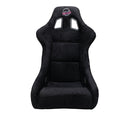 NRG FRP Fiberglass Bucket Seat PRISMA Edition with pearlized back. All Black alcantara vegan material. (Medium) - FRP-303BK-PRISMA