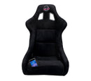 NRG FRP Fiberglass Bucket Seat PRISMA Edition with pearlized back. All Black alcantara vegan material. (Medium) - FRP-303BK-PRISMA