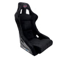 NRG FRP Fiberglass Bucket Seat PRISMA Edition with pearlized back. All Black alcantara vegan material. (Medium) - FRP-303BK-PRISMA