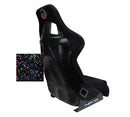 NRG FRP Fiberglass Bucket Seat PRISMA Edition with pearlized back. All Black alcantara vegan material. (Medium) - FRP-303BK-PRISMA