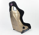 NRG FRP Fiberglass Bucket Seat ULTRA Edition with peralized back, Black alcantara material, phone pockets and special ultra embroidery (Large) - FRP-302BK-ULTRA