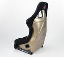 NRG FRP Fiberglass Bucket Seat ULTRA Edition with peralized back, Black alcantara material, phone pockets and special ultra embroidery (Large) - FRP-302BK-ULTRA