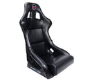 NRG FRP Fiberglass Bucket Seat PRISMA Edition with pearlized back. All Black PVC vegan material. (Large) - FRP-302BK-V