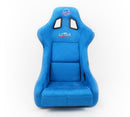NRG FRP Fiberglass Bucket Seat ULTRA Edition with peralized back, Blue Alcantara material, phone pockets and special ultra embroidery (Large) - FRP-302BL-ULTRA