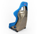 NRG FRP Fiberglass Bucket Seat ULTRA Edition with peralized back, Blue Alcantara material, phone pockets and special ultra embroidery (Large) - FRP-302BL-ULTRA