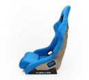 NRG FRP Fiberglass Bucket Seat ULTRA Edition with peralized back, Blue Alcantara material, phone pockets and special ultra embroidery (Large) - FRP-302BL-ULTRA