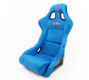 NRG FRP Fiberglass Bucket Seat ULTRA Edition with peralized back, Blue Alcantara material, phone pockets and special ultra embroidery (Large) - FRP-302BL-ULTRA