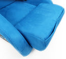 NRG FRP Fiberglass Bucket Seat ULTRA Edition with peralized back, Blue Alcantara material, phone pockets and special ultra embroidery (Large) - FRP-302BL-ULTRA