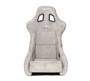 NRG FRP Fiberglass Bucket Seat ULTRA Edition with Grey peralized back, Grey Alcantara material, phone pockets and special ultra embroidery (Medium) - FRP-302GY-ULTRA