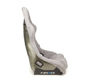 NRG FRP Fiberglass Bucket Seat ULTRA Edition with Grey peralized back, Grey Alcantara material, phone pockets and special ultra embroidery (Medium) - FRP-302GY-ULTRA