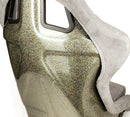NRG FRP Fiberglass Bucket Seat ULTRA Edition with Grey peralized back, Grey Alcantara material, phone pockets and special ultra embroidery (Medium) - FRP-302GY-ULTRA
