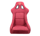 NRG FRP Fiberglass Bucket Seat PRISMA Edition with pearlized back. All Maroon alcantara vegan material w/ phone pockets. (Medium) - FRP-303MAR-PRISMA