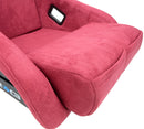 NRG FRP Fiberglass Bucket Seat PRISMA Edition with pearlized back. All Maroon alcantara vegan material w/ phone pockets. (Medium) - FRP-303MAR-PRISMA