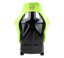 NRG FRP Fiberglass Bucket Seat PRISMA Edition with pearlized back. All Neon Green alcantara vegan material w/ phone pockets. (Medium) - FRP-303NG-PRISMA