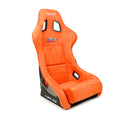 NRG FRP Fiberglass Bucket Seat ULTRA Edition with Grey peralized back, Orange vegan micro fiber material, phone pockets and special ultra embroidery (Large) - FRP-302OR-ULTRA