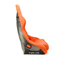 NRG FRP Fiberglass Bucket Seat ULTRA Edition with Grey peralized back, Orange vegan micro fiber material, phone pockets and special ultra embroidery (Large) - FRP-302OR-ULTRA
