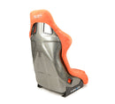 NRG FRP Fiberglass Bucket Seat ULTRA Edition with Grey peralized back, Orange vegan micro fiber material, phone pockets and special ultra embroidery (Large) - FRP-302OR-ULTRA