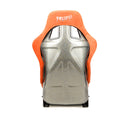 NRG FRP Fiberglass Bucket Seat ULTRA Edition with Grey peralized back, Orange vegan micro fiber material, phone pockets and special ultra embroidery (Large) - FRP-302OR-ULTRA