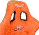 NRG FRP Fiberglass Bucket Seat ULTRA Edition with Grey peralized back, Orange vegan micro fiber material, phone pockets and special ultra embroidery (Large) - FRP-302OR-ULTRA