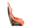 NRG FRP Fiberglass Bucket Seat ULTRA Edition with Grey peralized back, Peach vegan micro fiber material, phone pockets and special ultra embroidery (Large) - FRP-302PH-ULTRA
