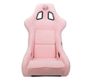 NRG FRP Fiberglass Bucket Seat PRISMA Edition with pearlized back. All Pink alcantara vegan material. (Medium) - FRP-303PK-PRISMA