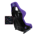 NRG FRP Fiberglass Bucket Seat PRISMA Edition with pearlized back. All Purple alcantara vegan material. (Medium) - FRP-303PP-PRISMA