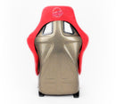 NRG FRP Fiberglass Bucket Seat ULTRA Edition with peralized back, Red Alcantara material, phone pockets and special ultra embroidery (Large) - FRP-302RD-ULTRA