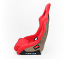 NRG FRP Fiberglass Bucket Seat ULTRA Edition with peralized back, Red Alcantara material, phone pockets and special ultra embroidery (Large) - FRP-302RD-ULTRA