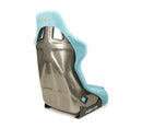 NRG FRP Fiberglass Bucket Seat ULTRA Edition with Grey peralized back, Teal vegan micro fiber material, phone pockets and special ultra embroidery (Large) - FRP-302TL-ULTRA