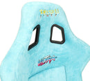 NRG FRP Fiberglass Bucket Seat ULTRA Edition with Grey peralized back, Teal vegan micro fiber material, phone pockets and special ultra embroidery (Large) - FRP-302TL-ULTRA