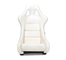 NRG FRP Fiberglass Bucket Seat White Vinyl Material (Large) - FRP-302WT-V