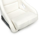 NRG FRP Fiberglass Bucket Seat White Vinyl Material (Large) - FRP-302WT-V