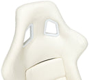 NRG FRP Fiberglass Bucket Seat White Vinyl Material (Large) - FRP-302WT-V