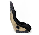 NRG FRP Fiberglass Bucket Seat ULTRA Edition with peralized back, Black alcantara material, phone pockets and special ultra embroidery (Medium) - FRP-303BK-ULTRA