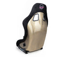 NRG FRP Fiberglass Bucket Seat ULTRA Edition with peralized back, Black alcantara material, phone pockets and special ultra embroidery (Medium) - FRP-303BK-ULTRA