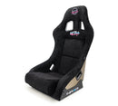 NRG FRP Fiberglass Bucket Seat ULTRA Edition with peralized back, Black alcantara material, phone pockets and special ultra embroidery (Medium) - FRP-303BK-ULTRA