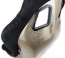 NRG FRP Fiberglass Bucket Seat ULTRA Edition with peralized back, Black alcantara material, phone pockets and special ultra embroidery (Medium) - FRP-303BK-ULTRA