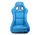 NRG FRP Fiberglass Bucket Seat ULTRA Edition with peralized back, Blue vegan micro fiber material, phone pockets and special ultra embroidery (Medium) - FRP-303BL-ULTRA