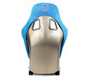 NRG FRP Fiberglass Bucket Seat ULTRA Edition with peralized back, Blue vegan micro fiber material, phone pockets and special ultra embroidery (Medium) - FRP-303BL-ULTRA