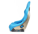 NRG FRP Fiberglass Bucket Seat ULTRA Edition with peralized back, Blue vegan micro fiber material, phone pockets and special ultra embroidery (Medium) - FRP-303BL-ULTRA