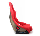 NRG FRP Fiberglass Bucket Seat ULTRA Edition with peralized back, Red Alcantara material, phone pockets and special ultra embroidery (Medium) - FRP-303RD-ULTRA