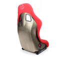 NRG FRP Fiberglass Bucket Seat ULTRA Edition with peralized back, Red Alcantara material, phone pockets and special ultra embroidery (Medium) - FRP-303RD-ULTRA