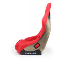 NRG FRP Fiberglass Bucket Seat ULTRA Edition with peralized back, Red Alcantara material, phone pockets and special ultra embroidery (Medium) - FRP-303RD-ULTRA