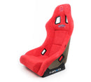 NRG FRP Fiberglass Bucket Seat ULTRA Edition with peralized back, Red Alcantara material, phone pockets and special ultra embroidery (Medium) - FRP-303RD-ULTRA