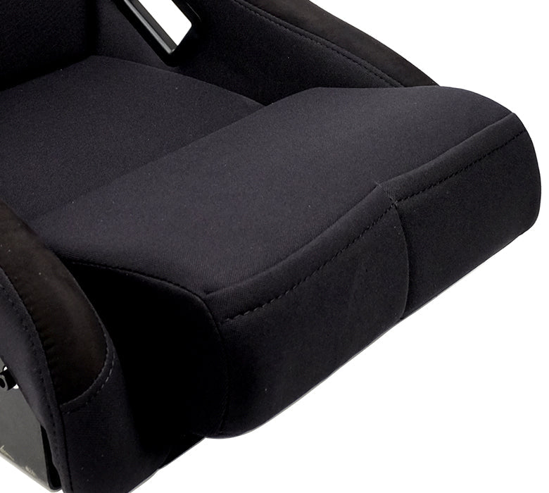NRG FRP Fiberglass Bucket Seat (Medium) Black w/ Phone Pockets - FRP-310