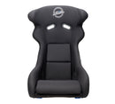 NRG FRP Fiberglass Bucket Seat - White finish with Arrow Embroidery and Blue Side Mount Bracket - FRP-600WT